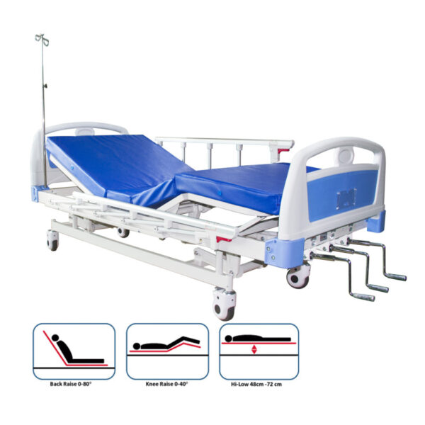 Manual 3 Crank Hospital Bed